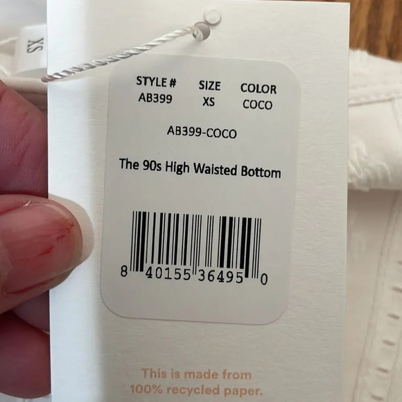 Andie Bikini Set Delray Top 90s High Waisted Bottom Bikini blue cream sz XS NWT - Picture 7 of 13